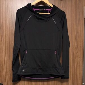 Athleta Black and Pink Women's Hoodie
